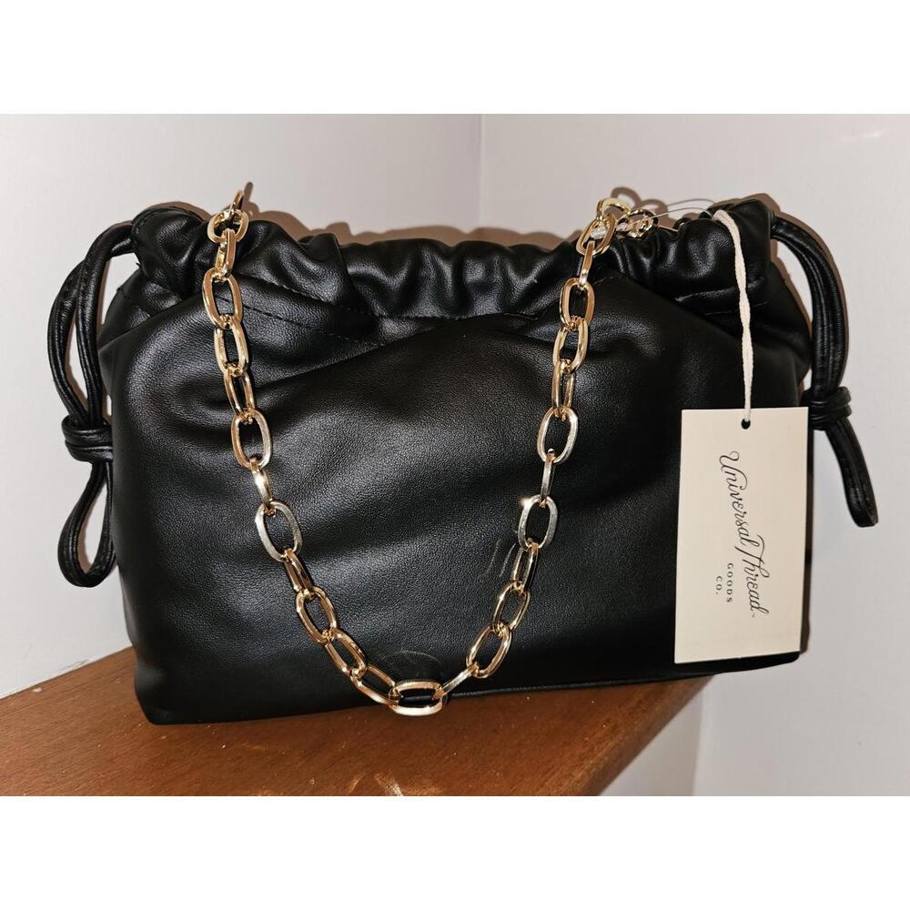 Universal Thread Black Shoulder Bag with Gold Chain BNWT